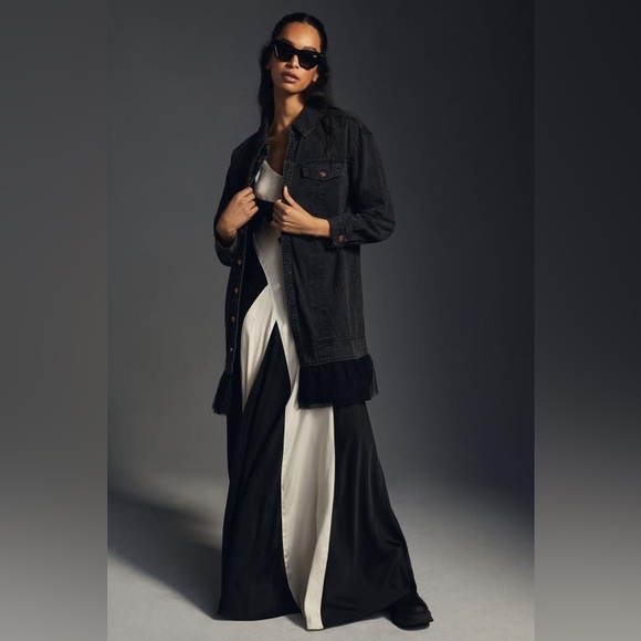 Anthropologie Pilcro Tulle & Denim Shirt Dress - Picture 7 of 15